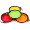 4Pcs Silicone Collapsible Dog Bowls BPA Free Travel Dog Bowl Foldable Cat Dog Food Water Bowl w/ Carabiner Clip For Traveling Walking Hiking