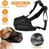 Pet Muzzle Mask Soft Mesh Muzzle Adjustable Dog Mouth Cover with Breathable Mesh Adjustable Neck Forehead Strap for Anti Biting Barking Chewing