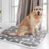 Dog Bed Mat Comfortable Flannel Dog Crate Pad Reversible Cushion Carpet Machine Washable Pet Bed Liner with Bone Patterns Dual-Side Usage for M/L/XL D
