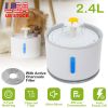 2.4L Automatic Dog Cat Water Fountain Electric LED Pet Flower Water Dispenser Ultra Silent Health Cat Waterer Auto Off Level Window