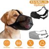 Pet Muzzle Mask Soft Mesh Muzzle Adjustable Dog Mouth Cover with Breathable Mesh Adjustable Neck Forehead Strap for Anti Biting Barking Chewing