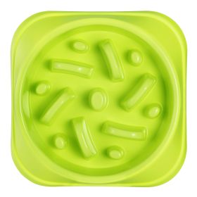 Dog Cat Slow Feeder Bowl Pet No Gulp Feeder Bowl Anti-Bloat Feeding Plate (Option: Green)