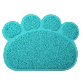 Dog Cat Bowl Mat Pet Food Water Feeding Mat Non-slip Pet Dish Tray Mat Paw Clean Placemat (Option: Paw_Aqua)