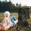 3 Wheels Pet Stroller Foldable Carrier Strolling Cart Travel Jogger Pet Stroller with Removable Liner Storage Basket for Dog Cat