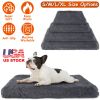 Dog Bed Soft Plush Cushion Cozy Warm Pet Crate Mat Dog Carpet Mattress with Long Plush for S/M Dogs